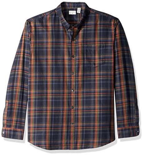 Dockers Men s Twill Long Sleeve Button Front Shirt, Navy, X-Large