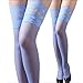 ONEFIT Knee High Opaque Lace Top Stockings Sheer Nylon Pantyhose Skyblue