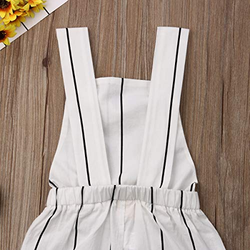 Toddler Baby Girls Halter Romper, Kids Sleeveless Striped Bell-Bottom Jumpsuit Pants Overalls Outfits