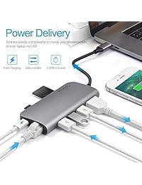 Mi (30hz), Type-C Pass a través de, Ethernet, lector de tarjetas SD Micro, y 3 puertos USB 3.0, Gris espacial