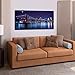 sechars - Brooklyn Bridge Canvas Wall Art Modern New York City Picture Print Manhattan Skyline with Full Moon Painting for Home Office 24