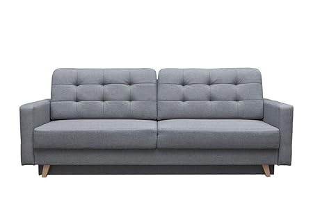 Meublo Canapé Convertible 3 Places Tissu Scandinave Carla