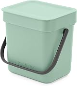 Brabantia Sort & Go Kitchen Countertop 3L Jade Green Compost Bin XS
