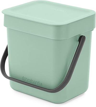 Brabantia Sort & Go Kitchen Countertop 3L Jade Green Compost Bin XS