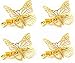 QTMY Pack of 4 Golden Hollow Metal Butterfly Hair Clip Hair Accessories