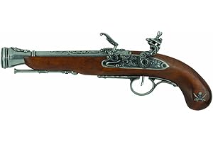 Denix Left Handed Pirate Flintlock Blunderbuss Pistol, Antique Gray