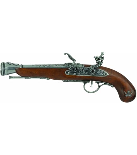 Amazon.com: Denix Left Handed English Flintlock Pistol, Gray