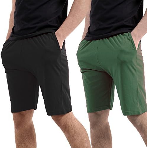 Get The Trend Mens 2 Pack Plain Jersey Shorts Mens Multipack Pyjama Shorts Bottoms Plus Size PJS M L XL XXL XXXL XXXXL