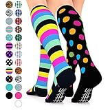 Go2Socks Compression Socks for Women Men Nurses Runners 15-20 mmHg (Medium) - Medical Stocking Maternity Travel - Best Performance Recovery Circulation Stamina