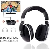 Wireless Headphones for TV with RF Transmitter for Netflix Hulu Watching and Listening-Digital Over Ear Cordless TV Headphones Rechargeable 20 Hour Battery and Charging Dock Also for Hard of Hearing