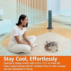 Amazon Basics 28" 60-Degree Oscillating Tower Fan