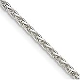 JewelryWeb 925 Sterling Silver D Cut Spiga Chain Necklace Chain-Necklace for Women and Men in Choice of Lengths