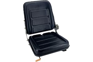 Cozyel PVC Forklift Seat Suspension with 140° Adjustable Back Angle | Black | Fits Excavator, Forklift, Tractor, Skid Loader,