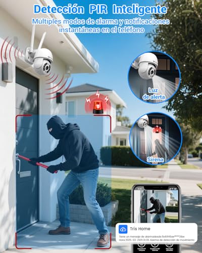 E T EASYTAO | Cámara de Seguridad Exterior WiFi, ICsee O Tris Home App, 2MP Pan&Tilt 360 Grados, Mini PTZ Cámara Inalámbrica Exterior con Visión Nocturna con Audio Bidireccional