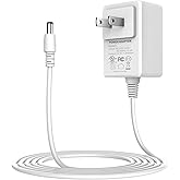 12V Power Supply AC Adapter, UL Listed Regulated 12 Volt 2A Replacement Charger Cord for LED Strip Light, CCTV Camera, BT Speaker, GPS, Webcam, Router, DC Transformer, 6ft, White