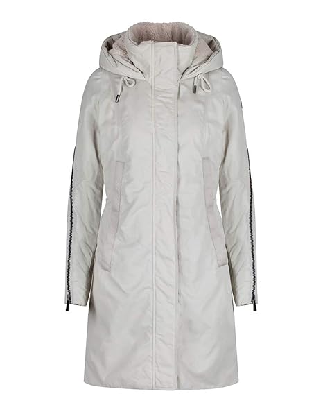 Creenstone Damen Kapuzen Zip-Ärmel-Mantel Oatmeal Heather