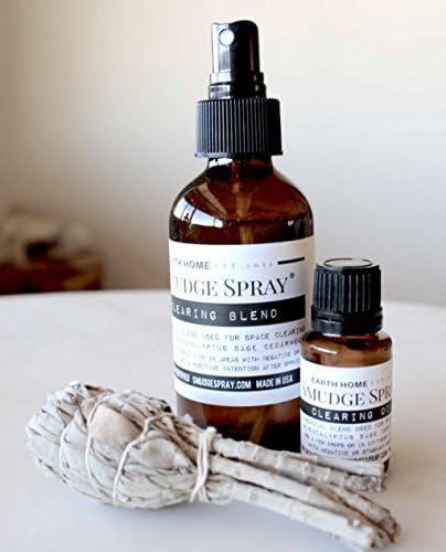 Earth Home Space Purifier Gift Set - Smudge Spray, Essential Oil Blend, and Sage Bundle - 3-Piece Pack