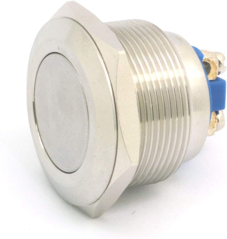 DollaTek 25mm Flat Angel Eye LED Momentary Reset Push Button Switch 12V DC