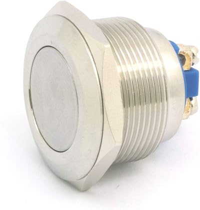 DollaTek 25mm Flat Angel Eye LED Momentary Reset Push Button Switch 12V DC