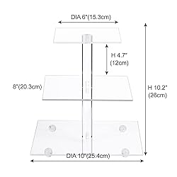 Boxalls Cupcake Stand, 3 Tier Square Acrylic