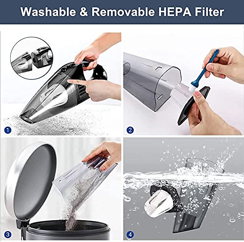 Car Vacuum, 6000Pa Strong Suction Auto Portable Lightweight Vacuum Cleaner for Car, Wet and Dry Use, Quick Cleaning - DC 12V 120W