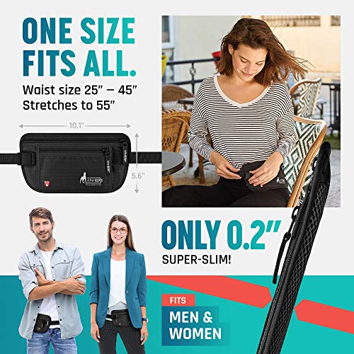 RFID Money Belt For Travel With RFID Blocking Sleeves Set For Daily Use [2019 NEW MODEL]