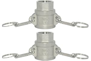 VARMHUS Stainless Steel 316 3/4" Type D Trash Pump Adapter Female Camlock,Type D Cam and Groove Hose Fitting