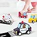 iPlay, iLearn Baby Pull Back Car Play Set, Build Your Own, School Bus, Fire Truck, Emergency Vehicles, Wooden Safe Toy, Educational, Creative Gifts for 3, 4 Year Olds Kids, Toddlers, Boys, Girls