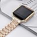 bayite Metal Bands with Frame Compatible Fitbit Blaze, Rhinestone Bling Replacement Accessory Bracelet Women, Rose Gold