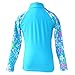 TFJH E Girls Swimsuit UPF 50+ UV Two-Piece Rash Guard Suits Blue Long 3-4 Years 4A
