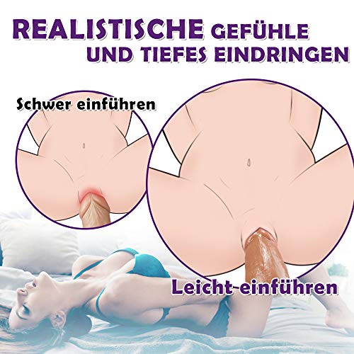 Fondlove realistischer Dildo Sexspielzeug für Frauen und Männer Anal Dildo XXL Riesiger Dildo groß mit Starkem Saugnapf stimulate G-Punkt Anal Penis Plug 22×5.2CM