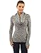 PattyBoutik Women's Drawstring Cowl Neck Marled Sweater