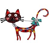 Fashion Cat Lapel Brooch Pin for Women Cubic Zirconia Rhinestone Enamel Pet Animal Pin Clip Hat Scarves Sweater Dress Suit Jacket Brooches Pins Cute Jewelry Gifts Christmas