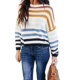 KIRUNDO Women’s Strip Color Block Short Sweater