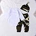 3Pcs Baby Boys Long Sleeve Letter Arrows Romper+Camouflage Pant+Hat Christmas Clothes