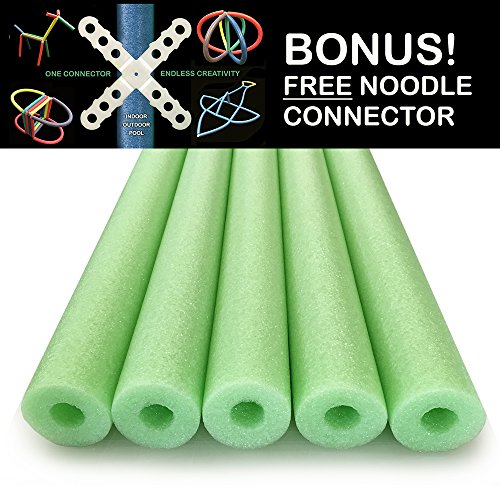 Oodles of Noodles Deluxe Foam Pool Swim Noodles - 5 Pack 52 Inch Wholesale Pricing Lime Green
