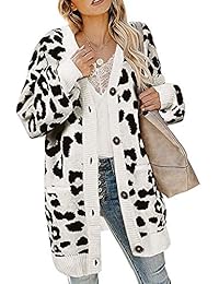 KIRJAUDU - Chaqueta de punto para mujer, diseño de leopardo
