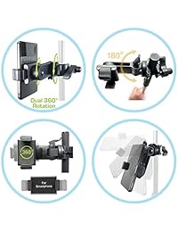 AccessoryBasics, Music Boom, soporte para micrófono y celulares con base giratoria de 360º ajustable para Smartphone Apple iPhone X 8 7 Plus 6s Samsung Galaxy S8 S7 Note Google Pixel XL LG v30