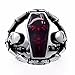 ELFASIO Skull Rings for Men Stainless Steel Gothic Vampire Bloody Red Enamel Coffin Bike Jewelry Size 8-14
