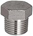 Stainless Steel 316 Cast Pipe Fitting, Hex Head Plug, Class 150, 1-1/4