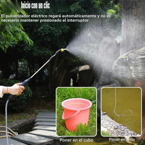 Viitech 8L Battery Pressure Sprayer, Powerful Electric Sprayer with 3 Mist Nozzles, Garden Sprayer with Rechargeable Handle and Adjustable Shoulder Strap (Orange)