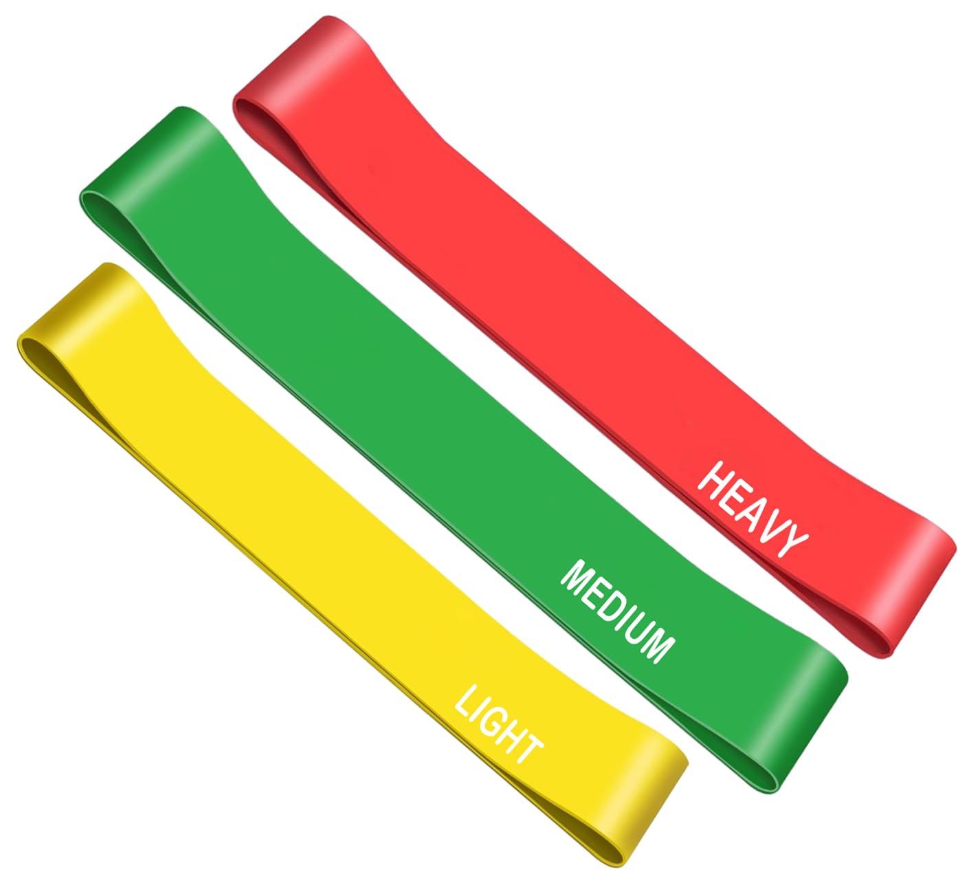G5 HT SPORT Fitness Bands [Single or Set of 3] Resistance Bands for Fitness, Pilates, Yoga, Rehabilitation | Loop Band Set (Kit 3 Bands Yellow/Green/Red)