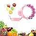 Baby Food Feeder Pacifier, 2 Pack Kid Fresh Fruit Feeder Feeder,Infant Teething Toys Teethers for Toddlers With One Pacifier Clip Holder &Toothbrush, 3 Pcs Replacement Silicone Pouches,Lideemo