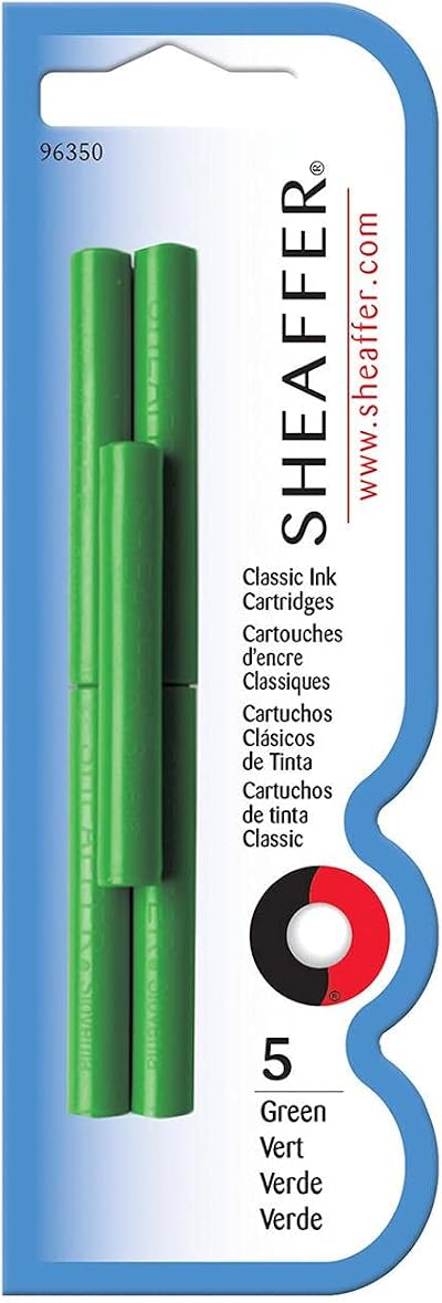 Sheaffer Skrip Classic Green Fountain Pen Ink Cartridges Pack of 5