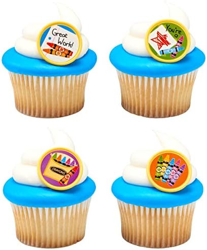 DecoPac Crayons Cupcake Rings - 24 Counts - 23807