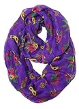 S-730-40 Funky Junque’s New Orleans Party Mardi Gras Infinity Scarf - Purple