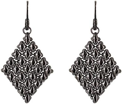 Black Chrome Earrings E17–BLK SG Liquid Metal by Sergio Gutierrez. SG pouch included