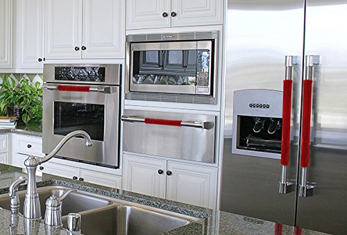 Comforfeel Refrigerator Door Kitchen Appliance Handle Covers, Keep Your Kitchen Appliance Handle Clean (Red)