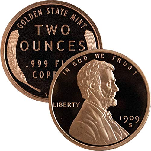 2 oz .999 Pure Copper Medallion (Lincoln Wheat)