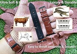 Light Brown Crocodile Leather Watch Band Alligator